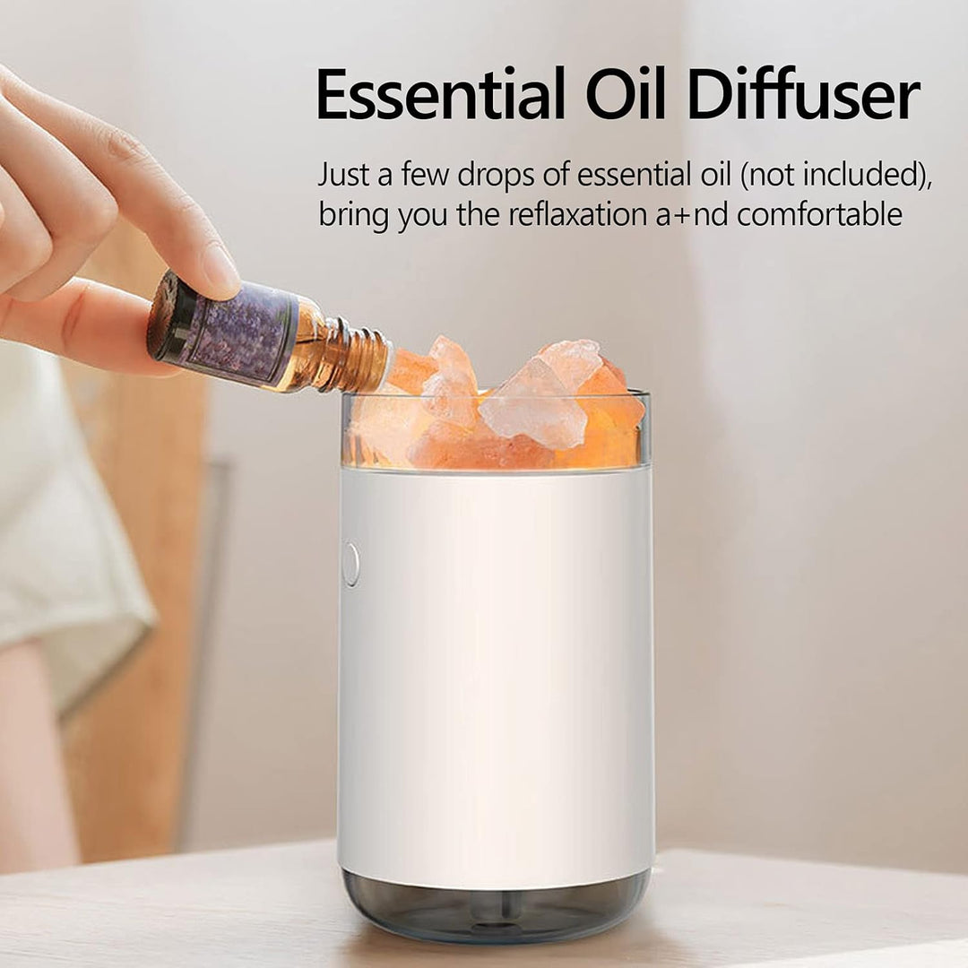 Kavolet Luftbefeuchter 260 ml, Luftbefeuchter aus Salzstein, Kristall, Diffusor für ätherische Öle m