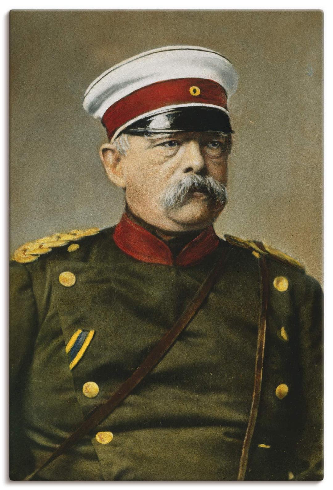ARTland Leinwandbilder Wandbild Bild auf Leinwand 40x60 cm Wanddeko Otto von Bismarck Porträt Antik