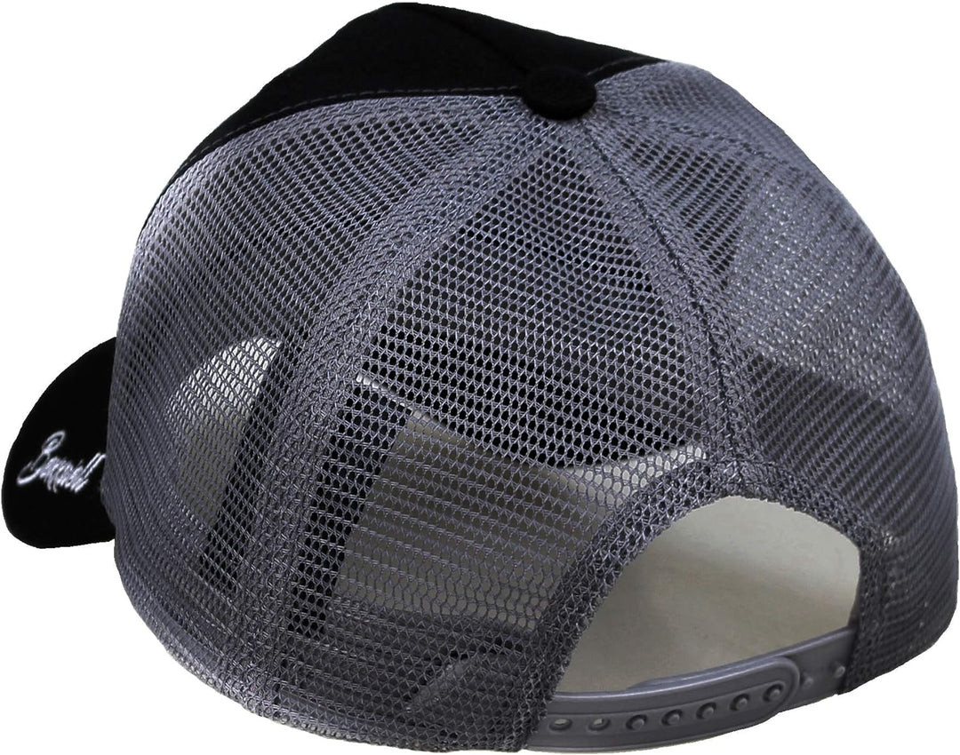 Bexxwell Trucker Cap schwarz/grau mit Anker-Patch (optimale Passform, Kappe, Black, Truckercap, Anke