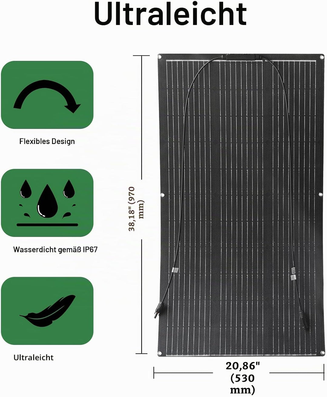 200W Kit etfe Flexible Solarpanel 2 * 100W 18V mit 20A Laderegler Hocheffizient Monokristalline Sola