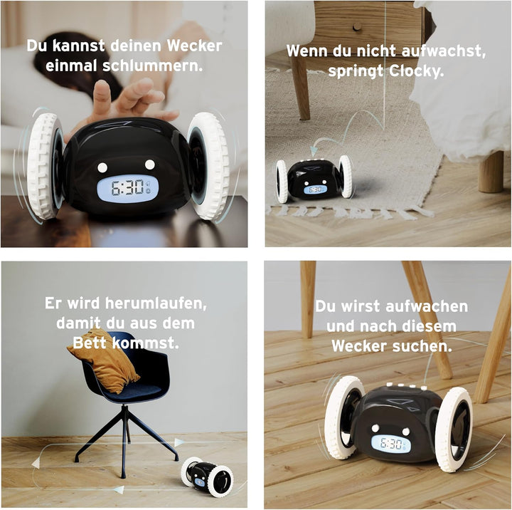 CLOCKY Lauter Wecker Digital Wecker Laut für tiefschläfer Erwachsene Jugendliche Lustig für schwerhö