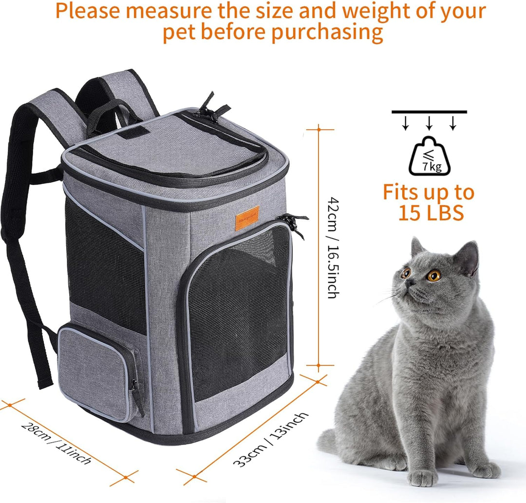 Morpilot Katzenrucksack, Hunderucksack für Katzen und Hunde Welpen, Atmungsaktive und Faltbare Haust