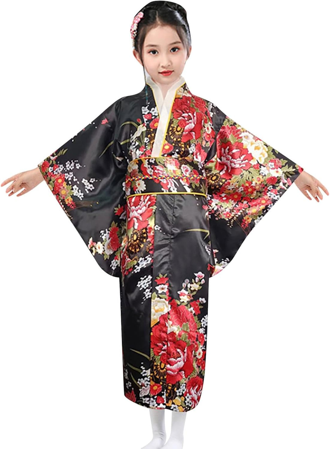 2026 - Japanisches traditionelles Kleid Kimono Robe für Kinder Mädchen Yukata Kimono Anime Cosplay R
