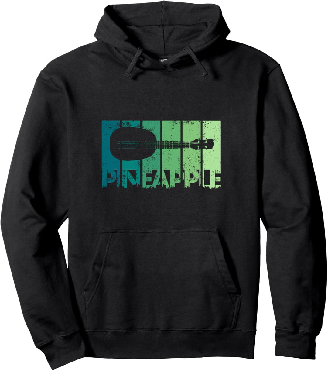 Retro Colorful Pineapple Ukulele Music Lover Uke Gift Pullover Hoodie