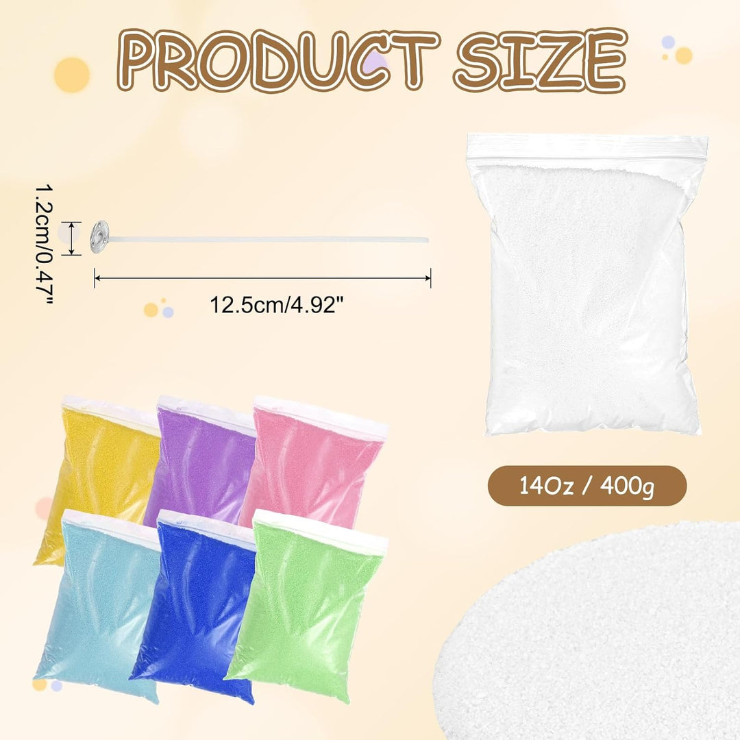 QUARKZMAN Perl Sandkerzen Mit 30 Stück Dochtern 14Oz / 400g Kerzenperlen Nachfüllbares Pulver Sandwa