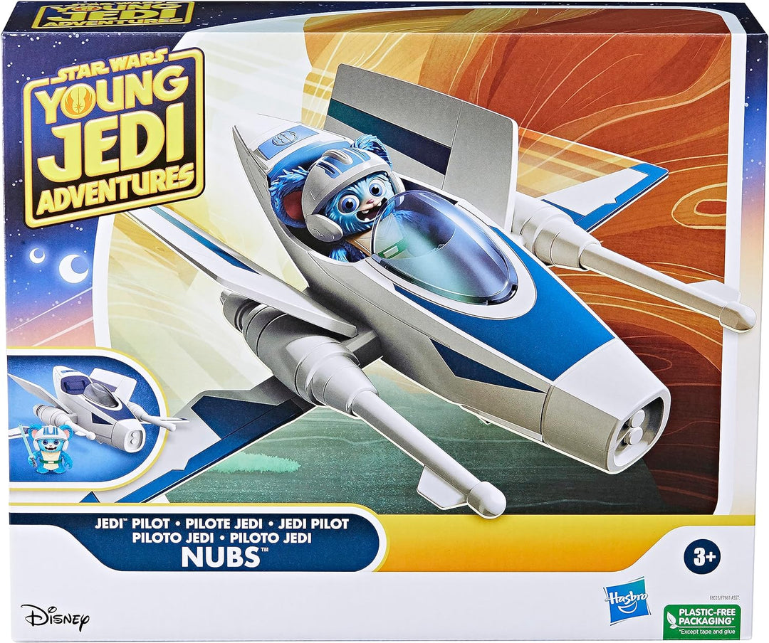 Star Wars F8015 EIGENSCHAFTSFAHRZEUG NORDWESTEN Nubs Jedi Pilot, Figur mit Raumschiff, 10 cm Masssta