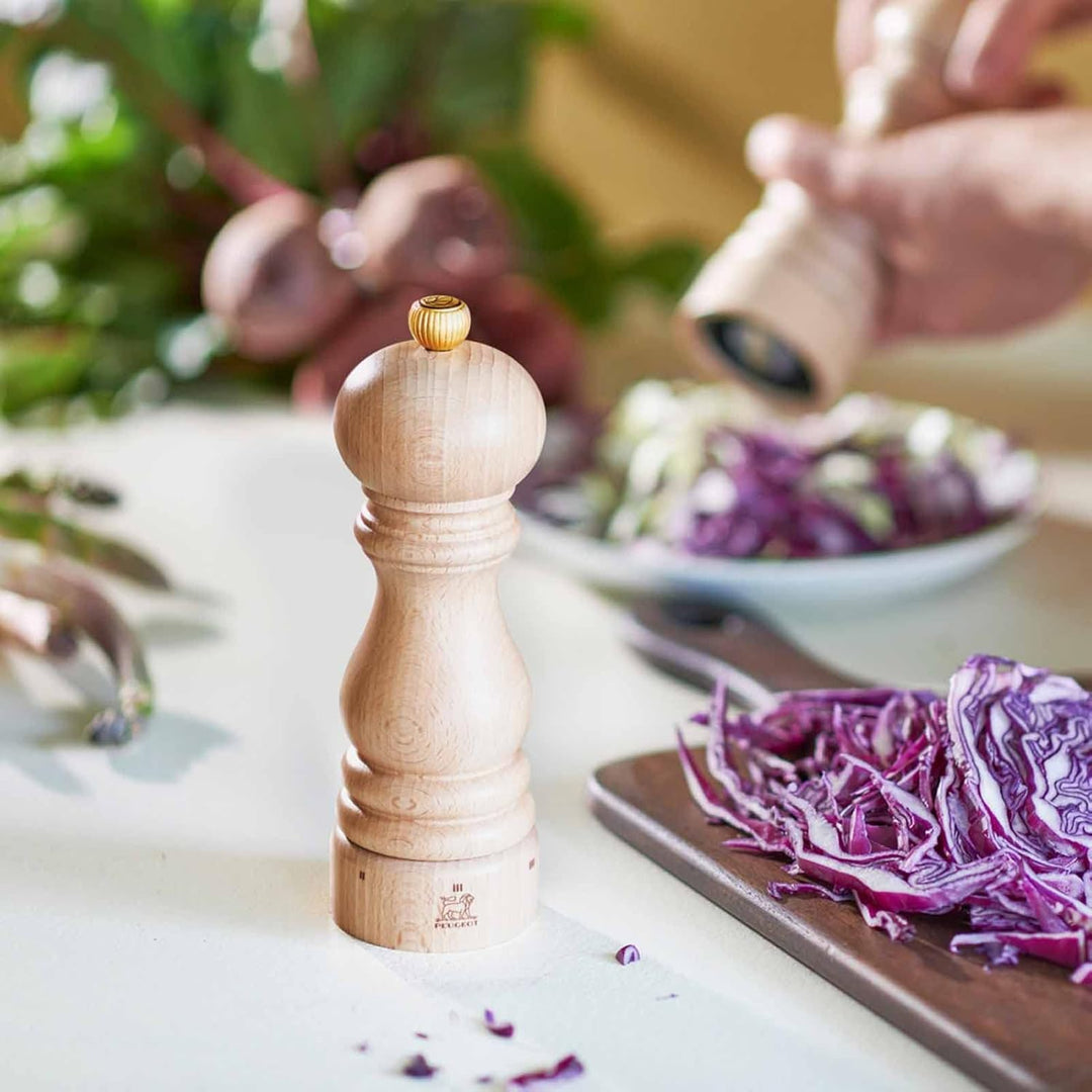 Peugeot Paris Manuelle Salzmühle, Mahlgradeinstellung u'Select, Höhe: 18 cm, Holz, Braun, 23478 Salz