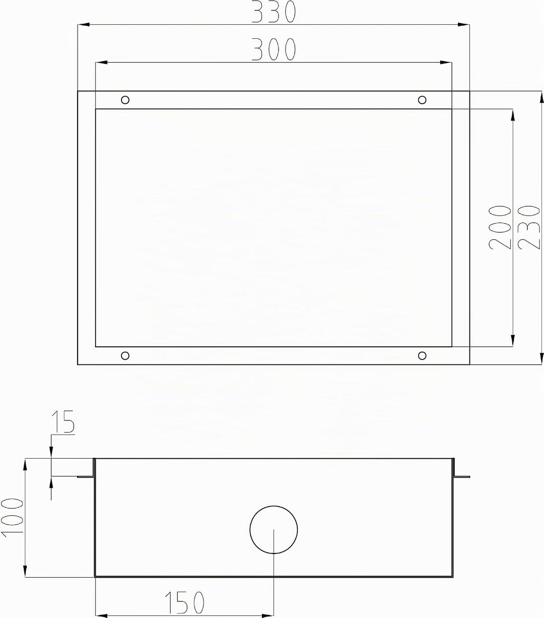 Bernstein® Wandnische aus Edelstahl NT203010X randlos mit LED-Beleuchtung– 20 x 30 x 10 cm – Duschab