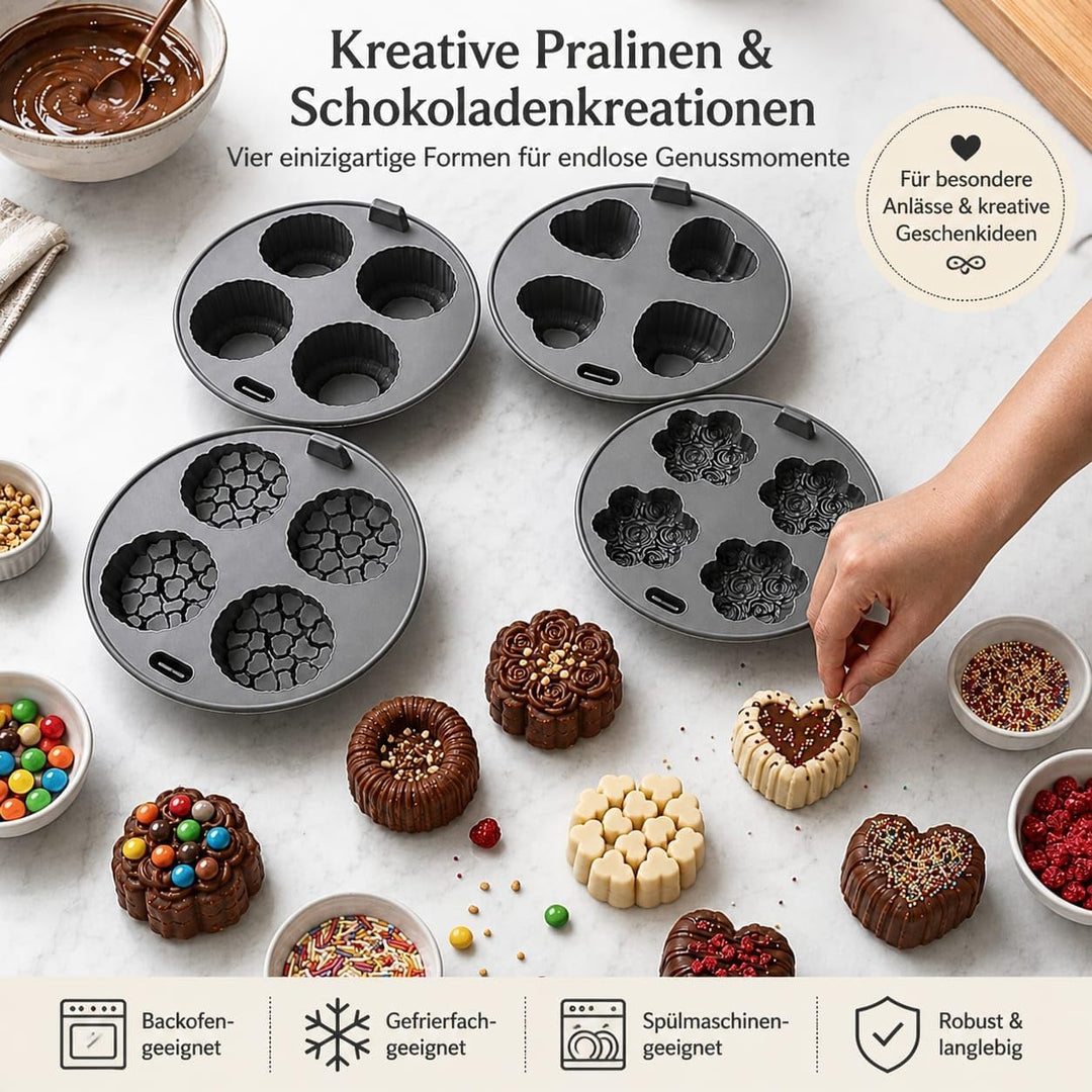 Set 4 runde Silikonformen für Heissluftfritteuse und Backofen Ø19 cm – Wiederverwendbares Airfryer-Z