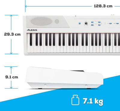 Alesis Recital White - 88-Tasten Einsteiger Digital Piano / E Keyboard mit halbgewichteten Tasten,ei