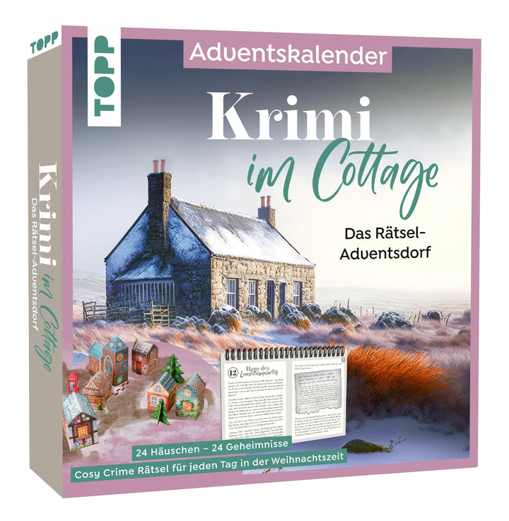 Krimi im Cottage – Der Cosy Crime Adventskalender mit Rätsel-Story für 24 Tage. 3D-Weihnachtsdorf zu