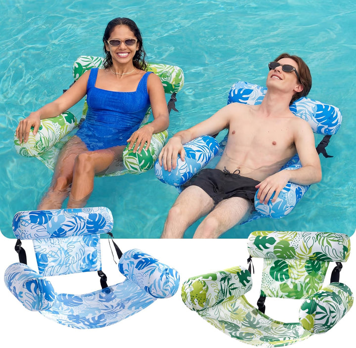 Sloosh Aufblasbare Wasser Pool Luftmatratze für Erwachsene, 2er schwimmende Pool-Flösse, Aufblasbare
