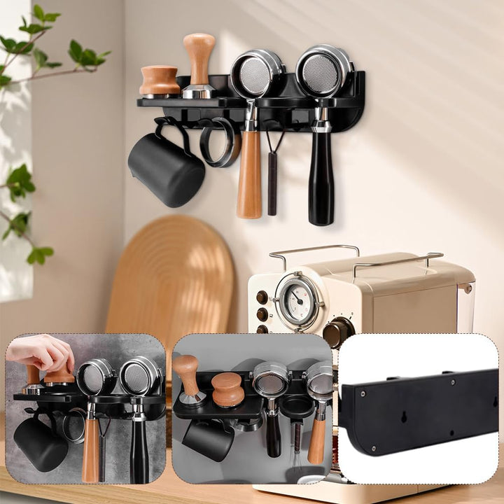 Peelanmall Siebträger Wandhalter,Kaffee Siebträgerhalter,Kaffeewerkzeug Aufhänger,Kaffeehaltegriff-H