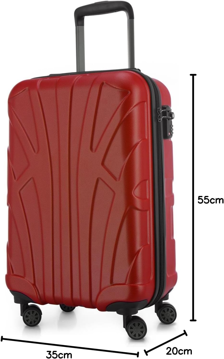 suitline Handgepäck Hartschalen-Koffer Koffer Trolley Rollkoffer Reisekoffer, TSA, 55 cm, ca. 34 Lit