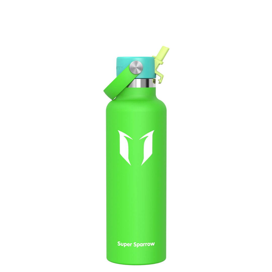 Super Sparrow Trinkflasche Edelstahl - Thermobecher - 350ml, 500ml, 750ml, 1L - Standardmund Stroh-D
