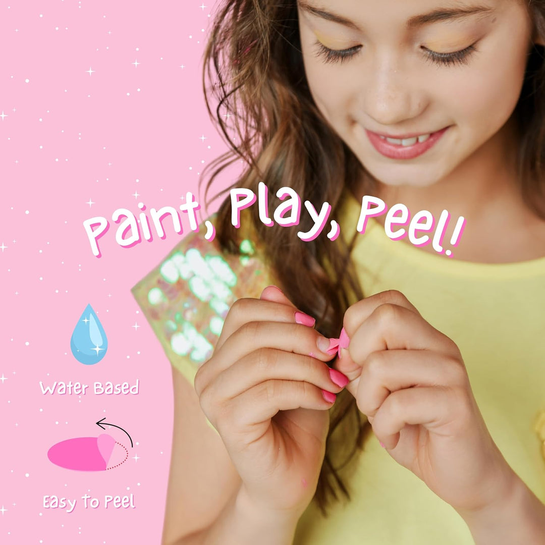 Miss Nella SUMMER SPARKLE - 5er Pack Kinder Nagellack mit Peel-off-Formel auf Wasserbasis Non-Toxic