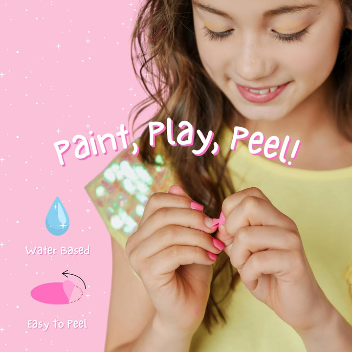 Miss Nella SUMMER SPARKLE - 5er Pack Kinder Nagellack mit Peel-off-Formel auf Wasserbasis Non-Toxic