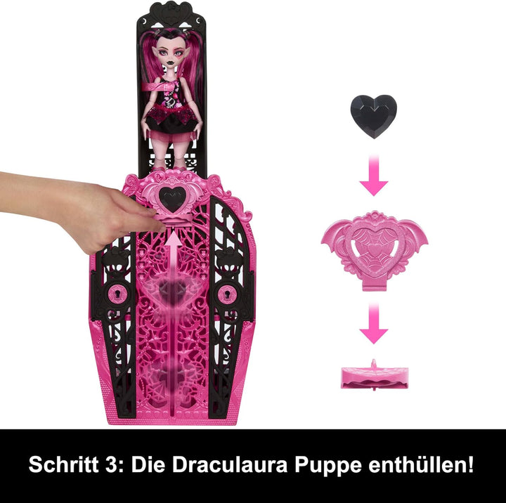 Monster High Skulltimate Secrets Puppen- und Accessoire-Set, Monster Mysteries Draculaura mit Kleide