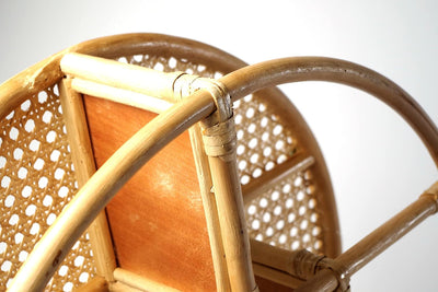 Kobolo Wandregal Hängeregal - Vienna - aus Rattan mit Wiener Geflecht - 4 Ablagen - rund - 60cm
