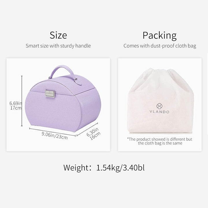 Vlando Schmuckkasten vom Netherlands Design Team, mit Spiegel und Schubladen, Purple(Crocodilian Tex
