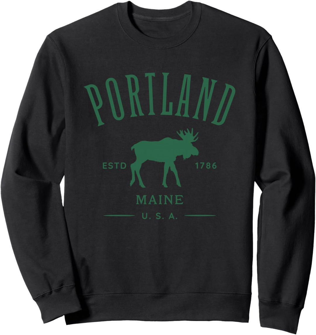 Portland Maine USA Souvenir mit Elch Sweatshirt