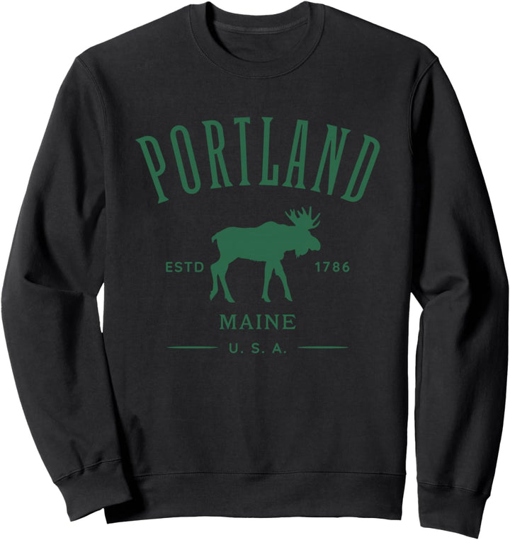 Portland Maine USA Souvenir mit Elch Sweatshirt