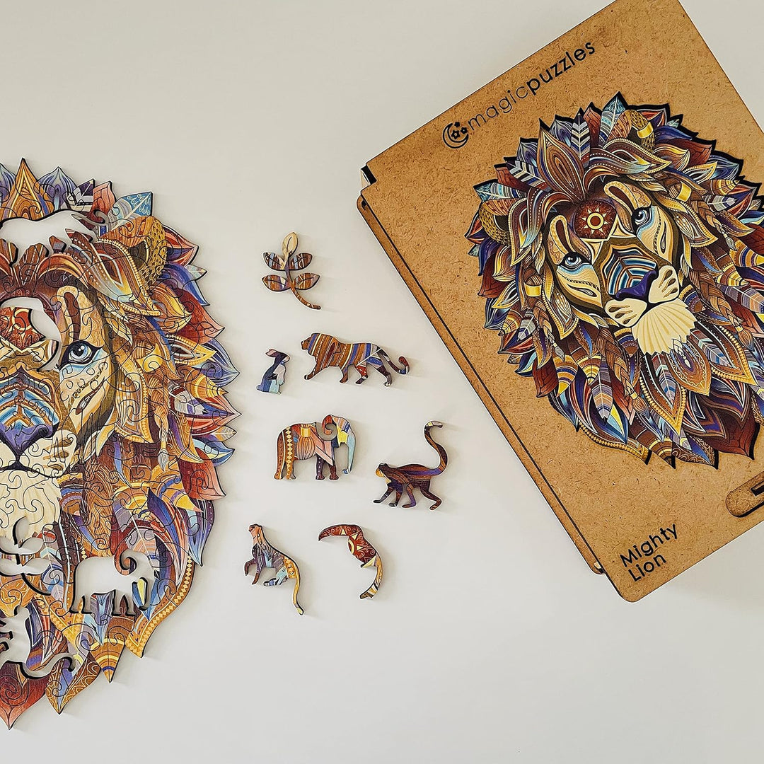 Lubiwood Verspielters Tierform-Holzpuzzle (29x21 cm) - Fördert Beobachtungsfähigkeiten und Zufrieden