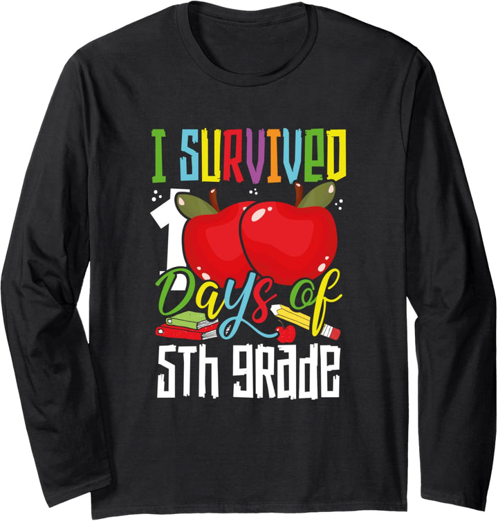 I Survived 100 Days of 5th Grade Kids 100th Day School Gift Langarmshirt