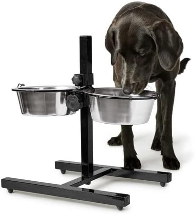 HUNTER BASIC Hundebar Edelstahlnäpfe, höhenverstellbar, 2 x 1,8 l, silber, 2 x 1,8 l