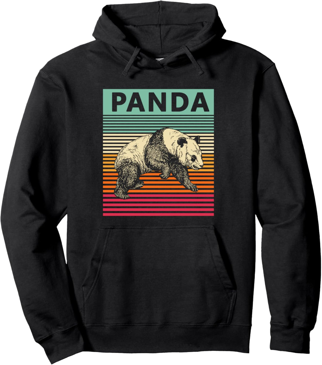 Panda Retro Vintage Panda Pullover Hoodie