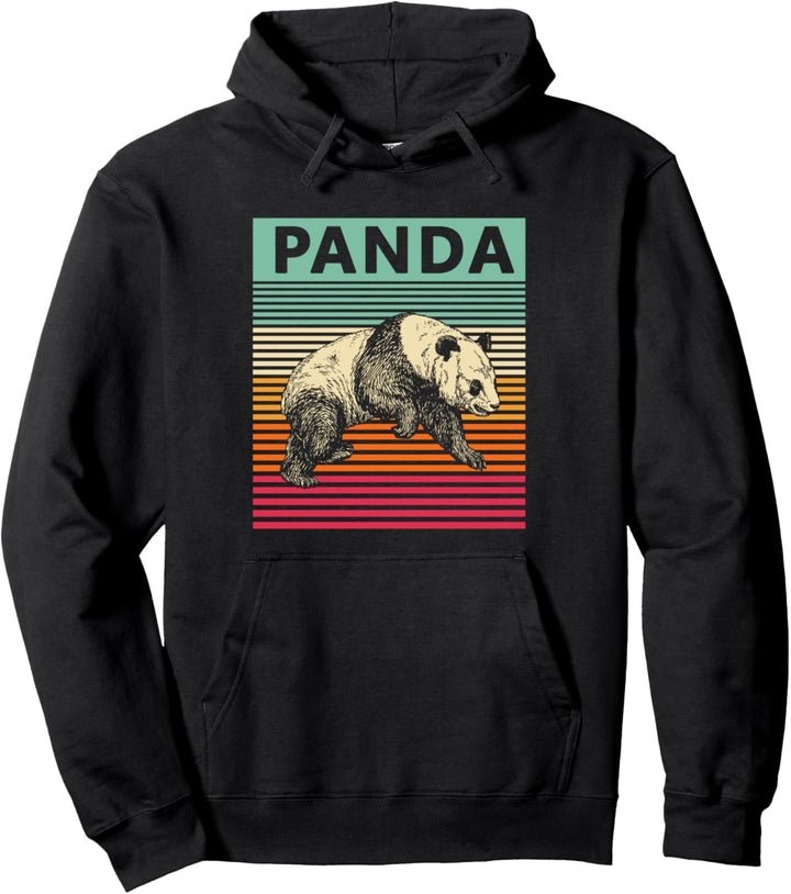 Panda Retro Vintage Panda Pullover Hoodie