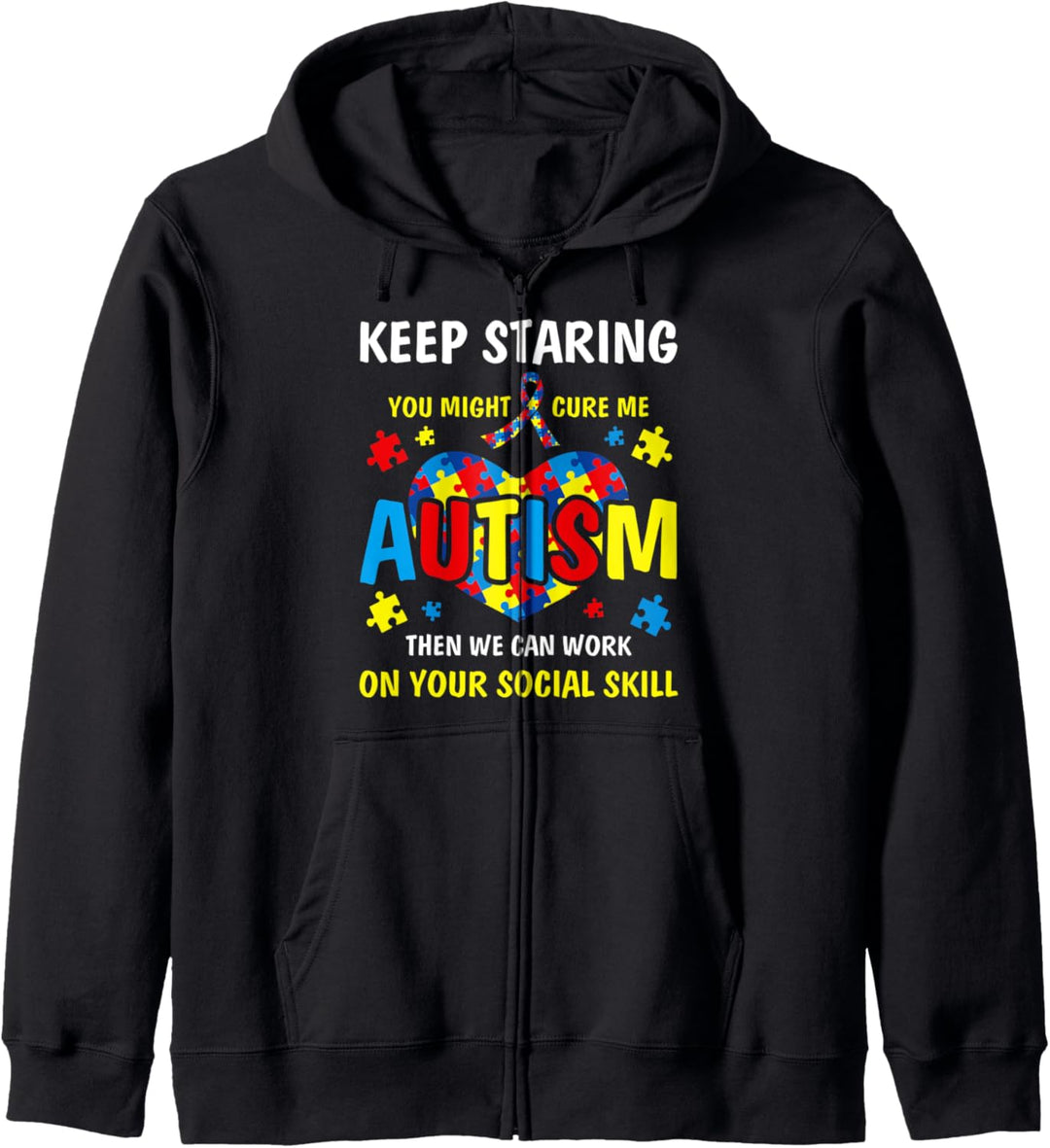 Keep Staring You Might Cure My Autism Puzzle Autism Ribbon Kapuzenjacke