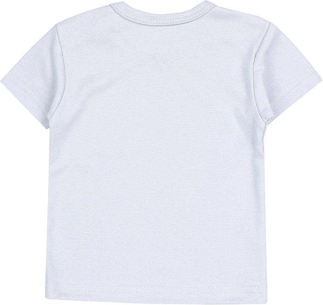 Baby Jungen Kurzarm T-Shirt mit Aufdruck Unifarben Sterne Streifen 5er Set, Baby Junge