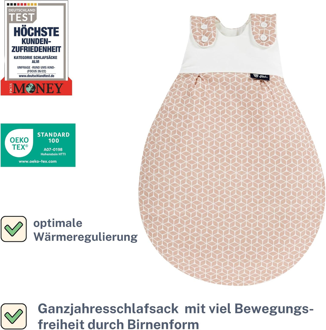 Alvi Baby Mäxchen Aussensack Exclusiv I Baby-Schlafsack mitwachsend & atmungsaktiv I Kinderschlafsac