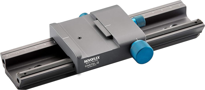 Novoflex Castel-Q Einstellschlitten, schwarz Fokussierregal mit QR-Basis, Fokussierregal mit QR-Basi