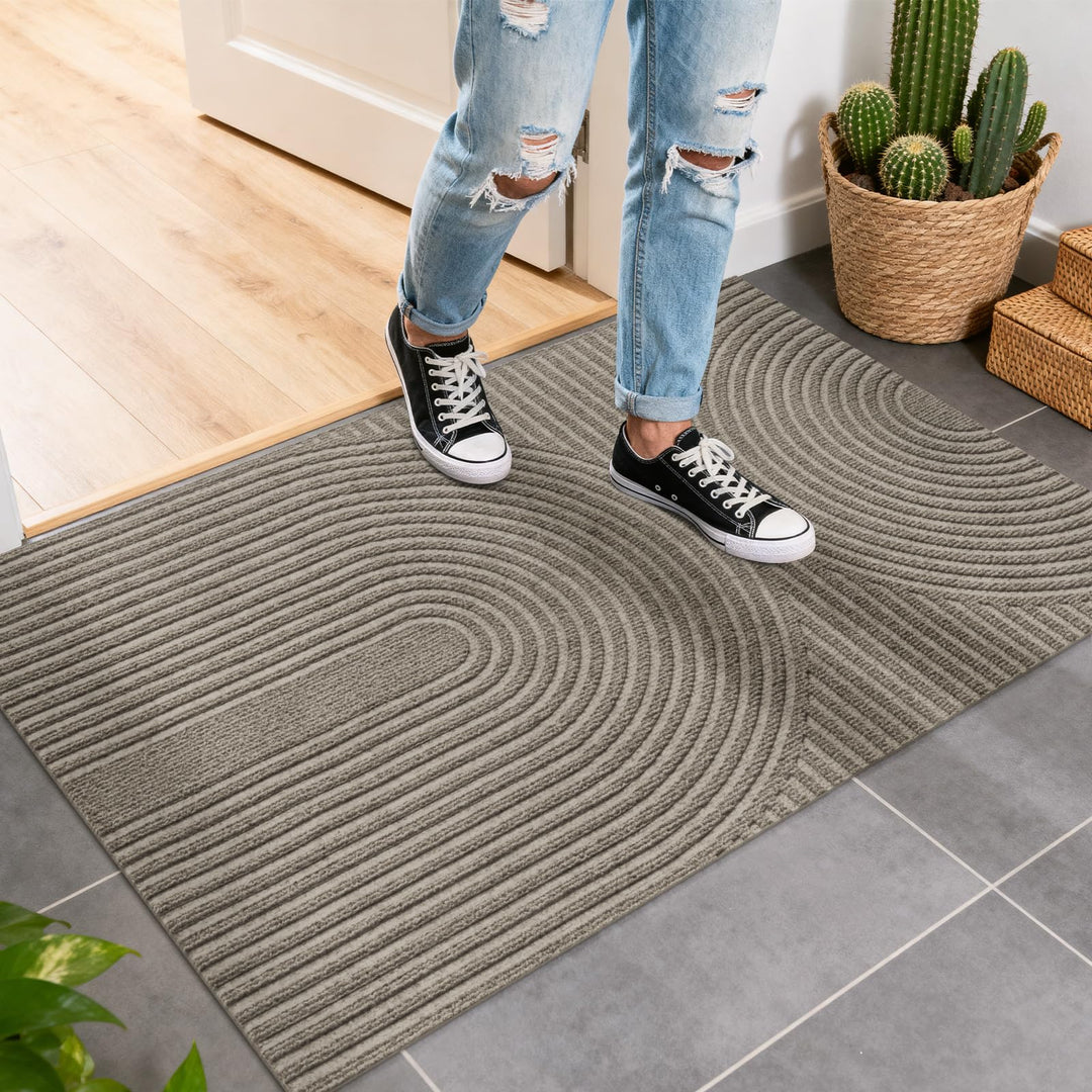 FEOMOS Fussmatte Innen Aussen 60x90cm, rutschfeste Schmutzfangmatte mit Saugkraft, Fussmatte Waschba
