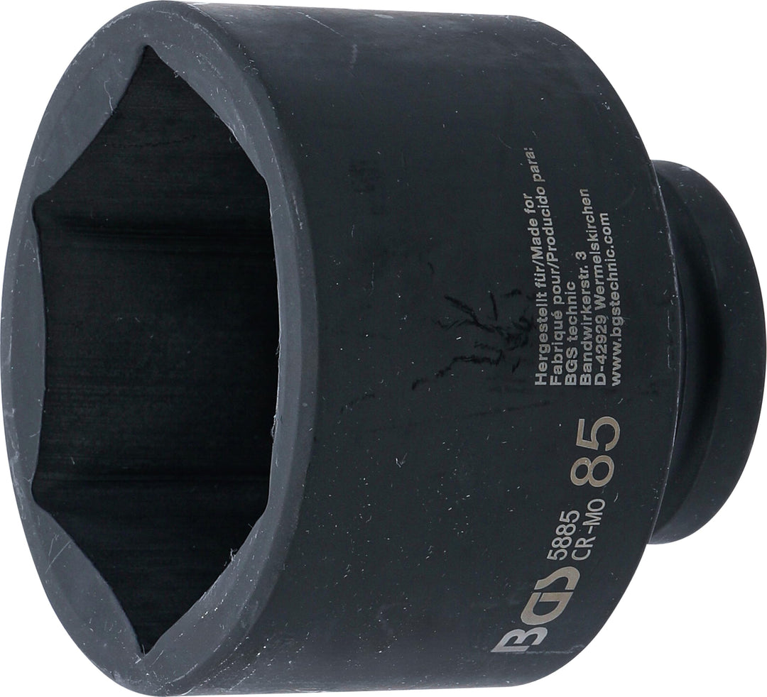 BGS 5885 | Kraft-Steckschlüssel-Einsatz Sechskant | 25 mm (1") | SW 85 mm Schlüsselweite: 85 mm, Sch