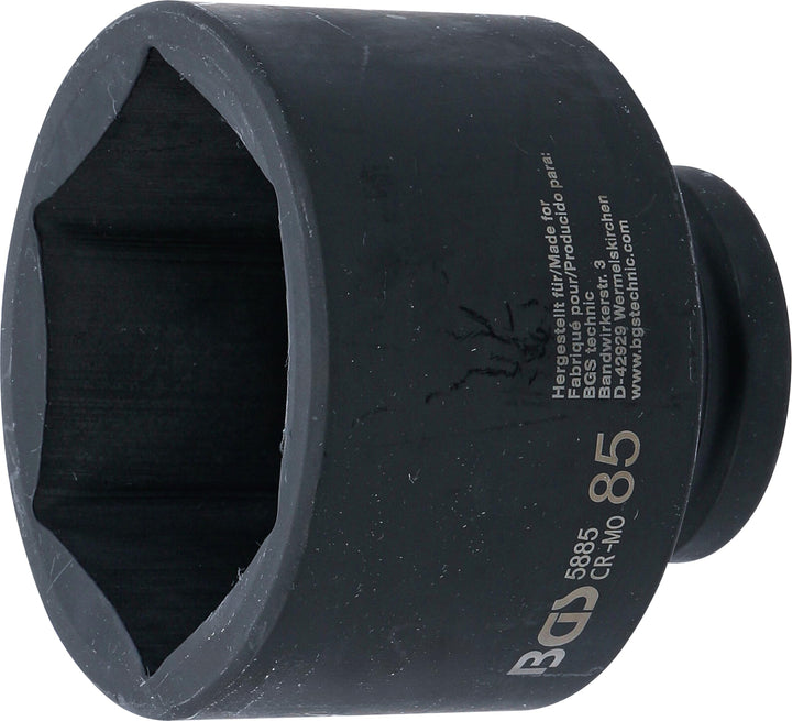 BGS 5885 | Kraft-Steckschlüssel-Einsatz Sechskant | 25 mm (1") | SW 85 mm Schlüsselweite: 85 mm, Sch