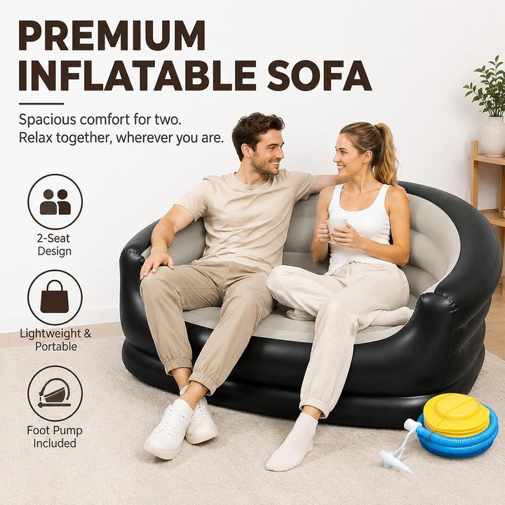 2-Sitzer Aufblasbares Sofa, Aufblasbarer Sessel Indoor &amp; Outdoor | Aufblasbare Couch für Erwachsene,