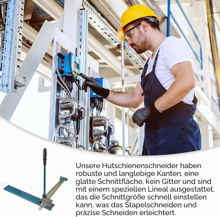 Schienenschneider, Manueller DIN Hutschienen Schneider 35 mm Tischgerät mit Messskala Doppelnut Schn