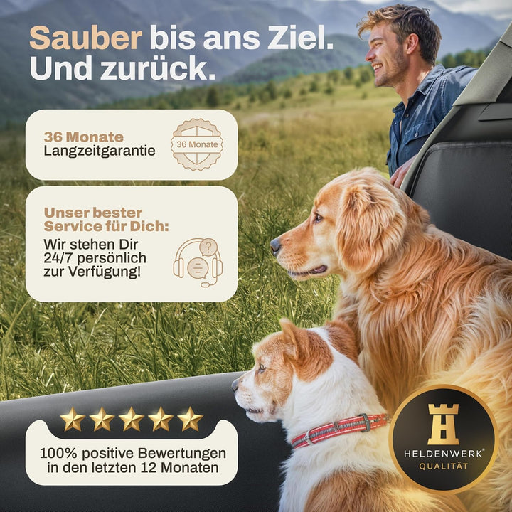 HELDENWERK Kofferraumschutz Hund mit Seiten- und Ladekantenschutz I Hundedecke Auto Kofferraum Wasse