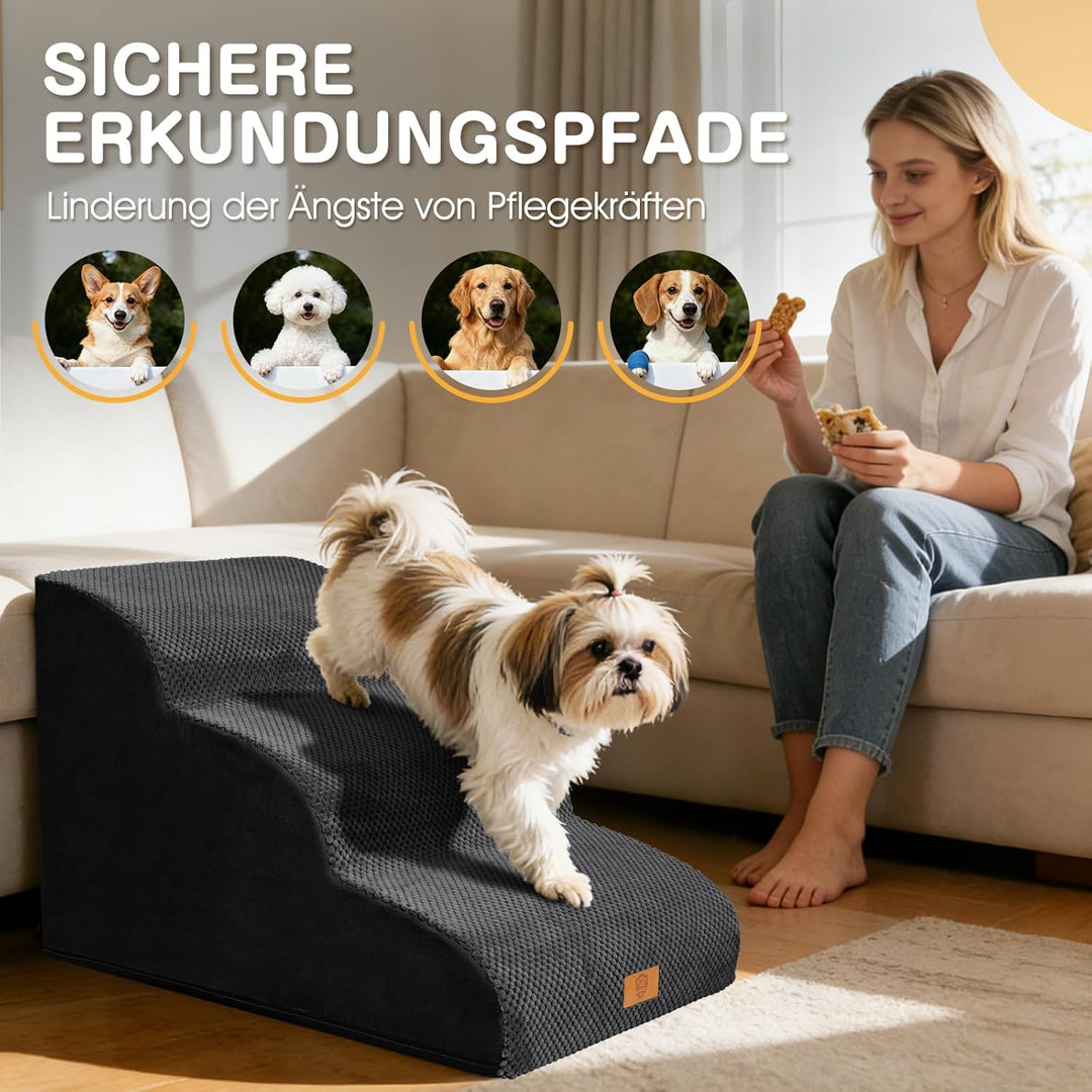 Zvonema Hundetreppe für kleine Hunde, Haustiertreppe,wasserdicht Hundetreppe 40 cm Hoch, Waschbarer