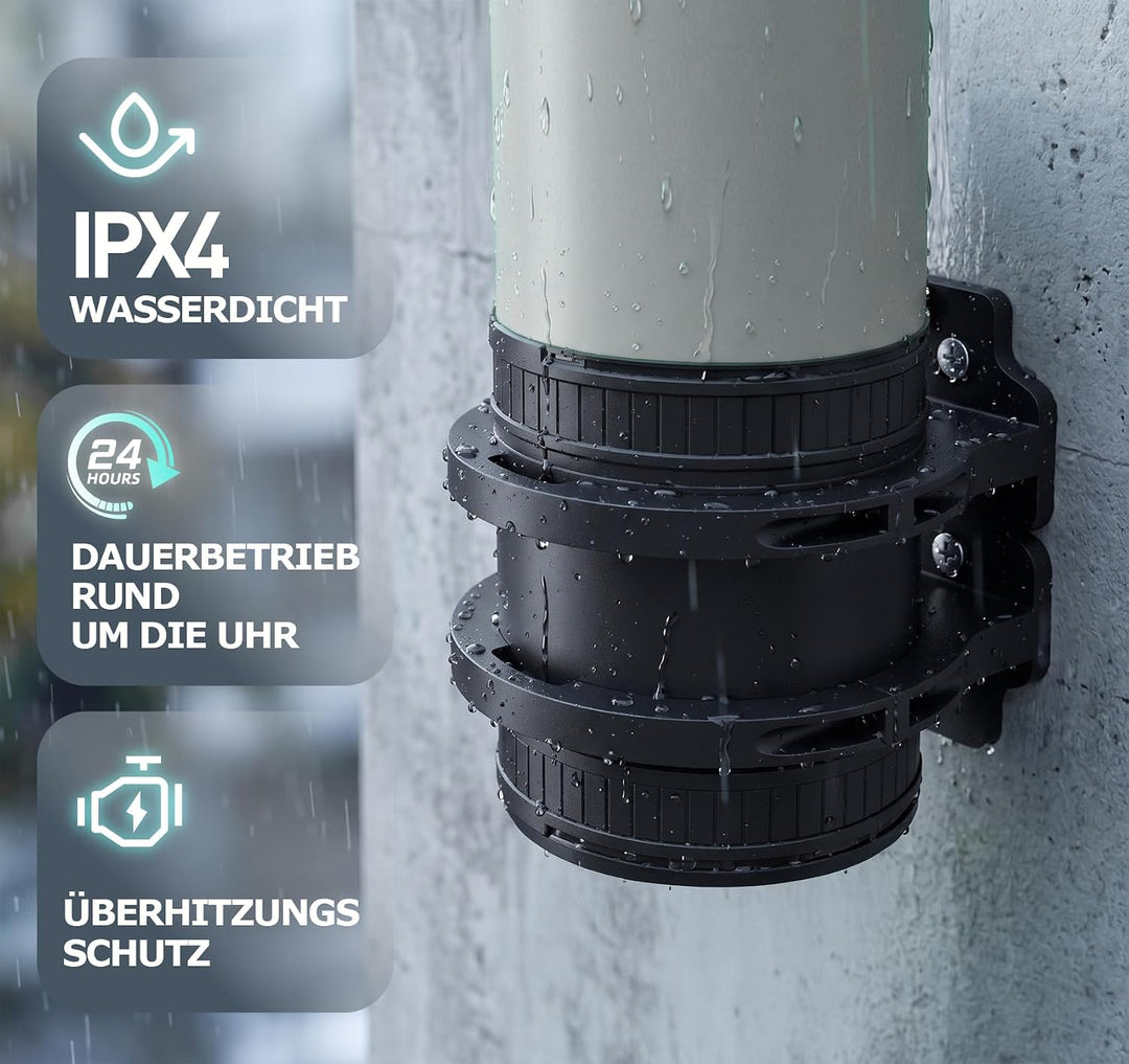 Leise Rohrlüfter mit Feuchtigkeitssensor Temperatursensor Timer, 6 Stufiger Abluftventilator mit Übe