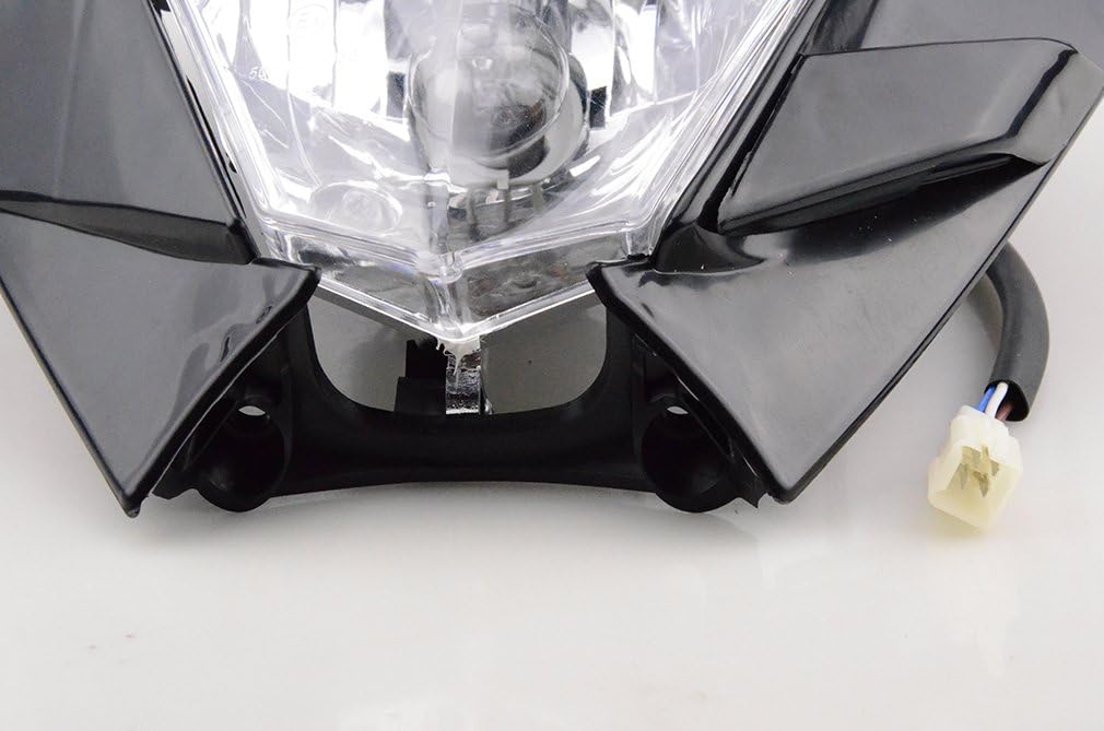 GOOFIT schwarz 12V 35W Scheinwerfer Frontscheinwerfer Lichtmaske mit Front Verkleidung Ersatz für Mo