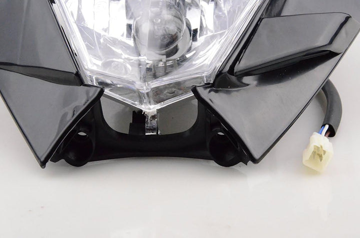 GOOFIT schwarz 12V 35W Scheinwerfer Frontscheinwerfer Lichtmaske mit Front Verkleidung Ersatz für Mo