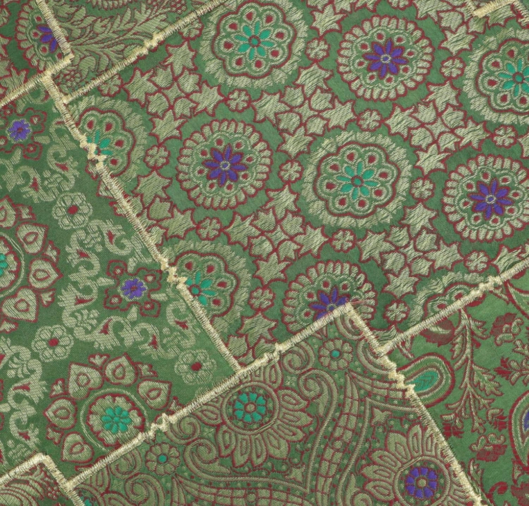 GURU SHOP Orientalisches Rundes Patchwork Kissen 40 cm, Sitzkissen, Bodenkissen mit Baumwollfüllung