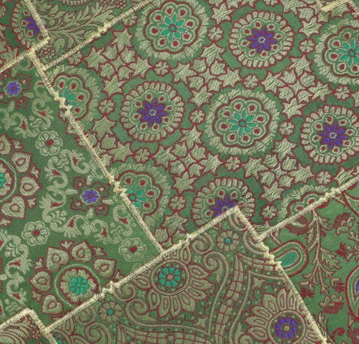 GURU SHOP Orientalisches Rundes Patchwork Kissen 40 cm, Sitzkissen, Bodenkissen mit Baumwollfüllung