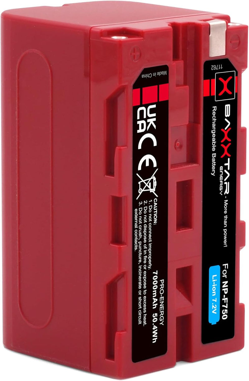 BAXXTAR PRO Akku NP-F750 echte 5200mAh - LG Cells Inside - kompatibel mit Sony NP-F750 / NP-F550 NP-