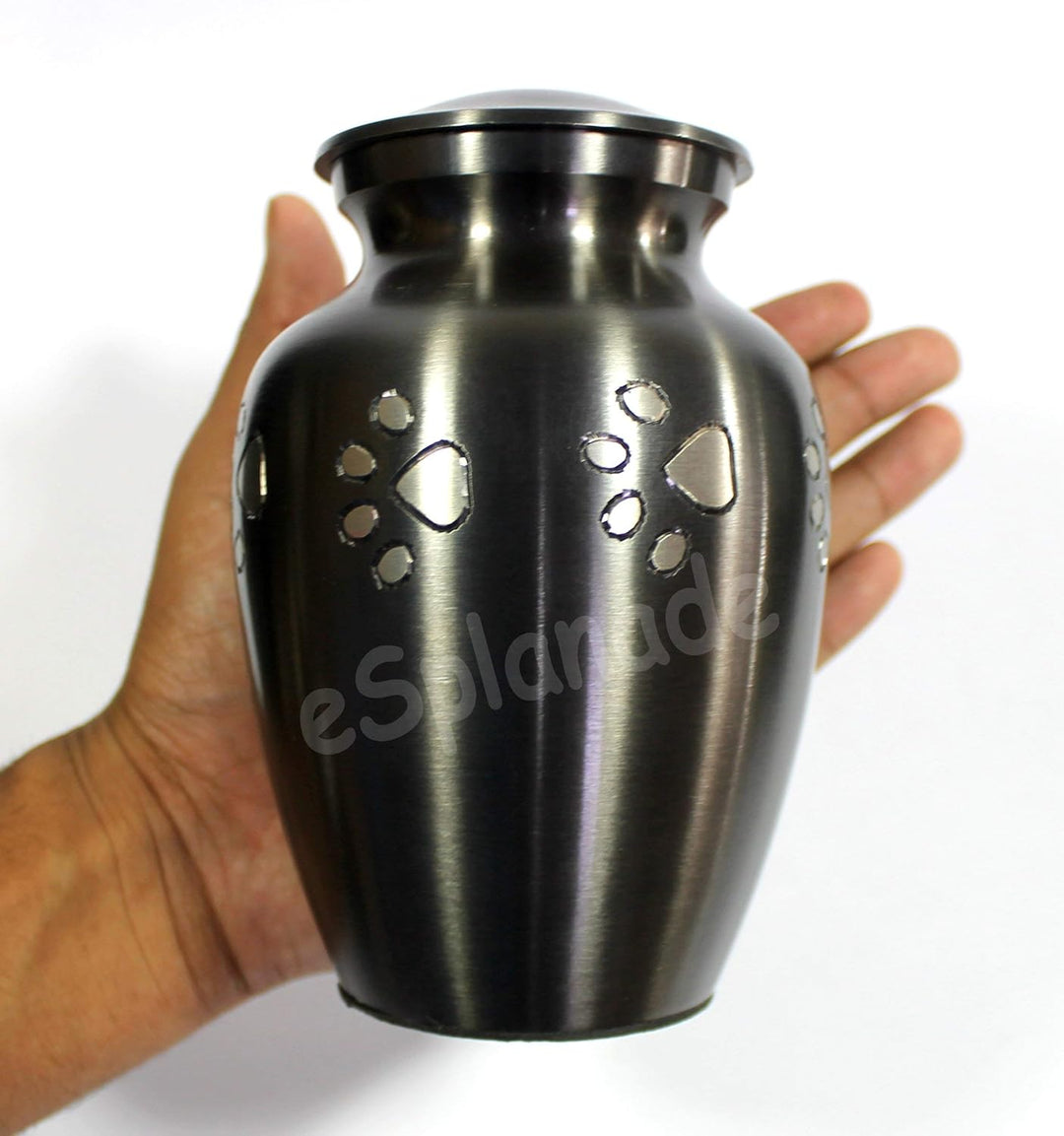 eSplanade Metall-Urnen-Gedenkglas-Behälter (grau) Standard, Standard
