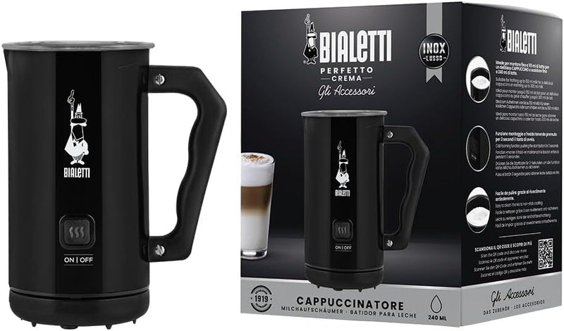 Bialetti Milch Frother Elettrico, Milchaufschäumer für Cappuccino, Fassungsvermögen 150 ml Cappuccin
